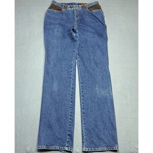 Lawman Western Jeans Womens 30x36 Slim Straight Rodeo Yoke Ranch Farm Denim Y2K